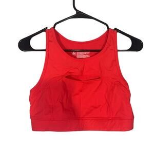 Z by Zella Pink Sports Bra Sleeveless Athletic Top Front Cutout Women Size Med